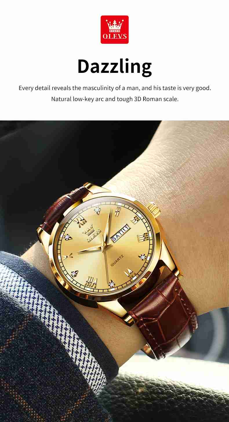 OLEVS 6896 Elegant Men's Watch: Classic Design, High Quality, Waterproof, Luminous