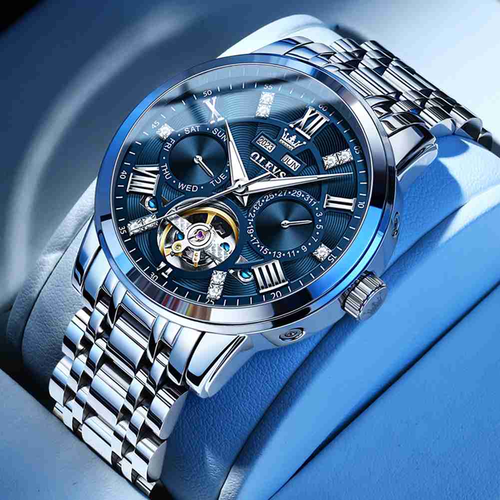 #color_Silver Strap-Blue Dial Silver Trim