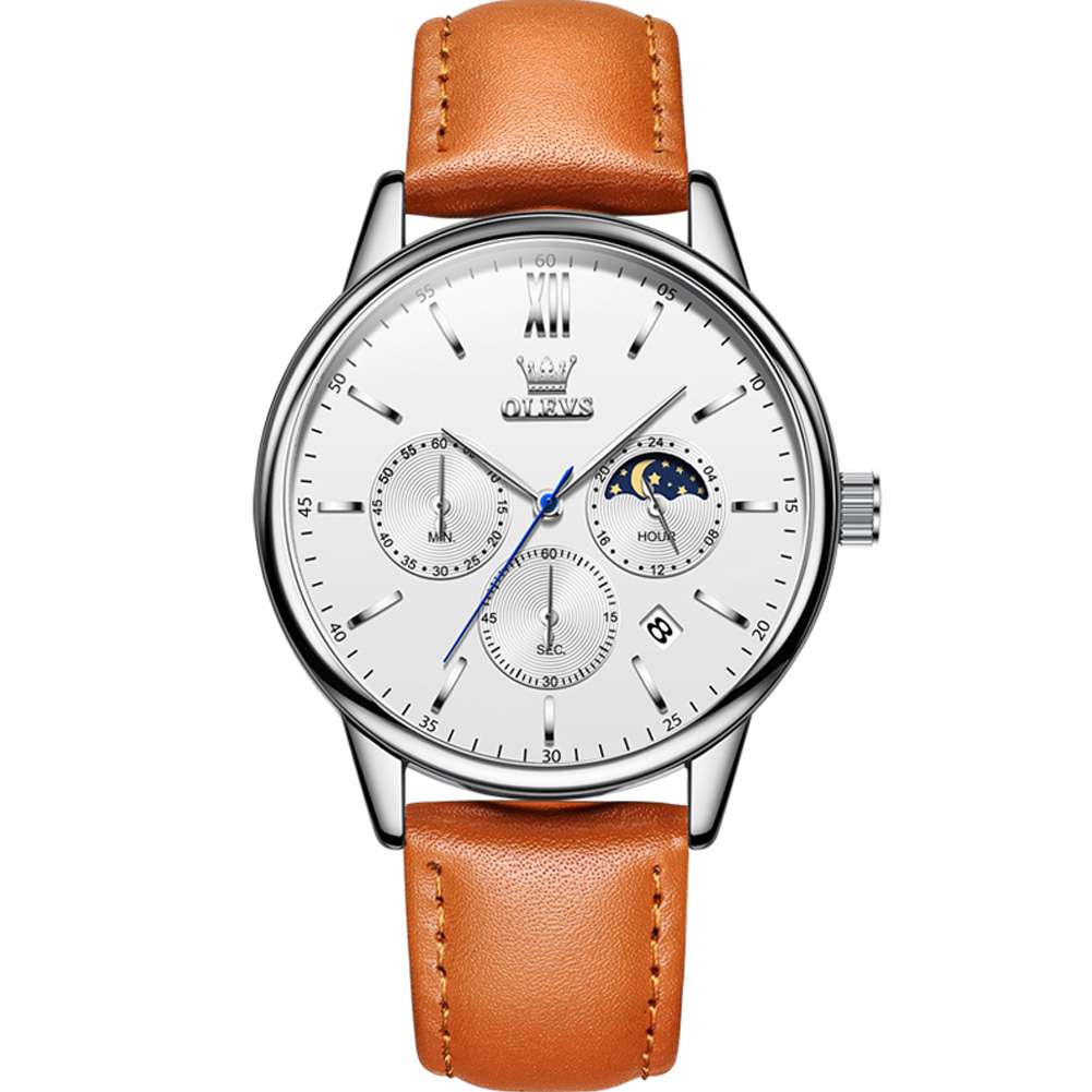 #Color_Orange Strap-White Dial Silver Trim