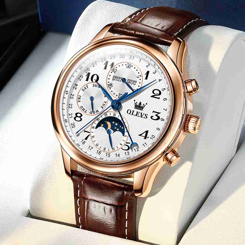 #color_Brown Strap-White Dial Rose Gold Trim