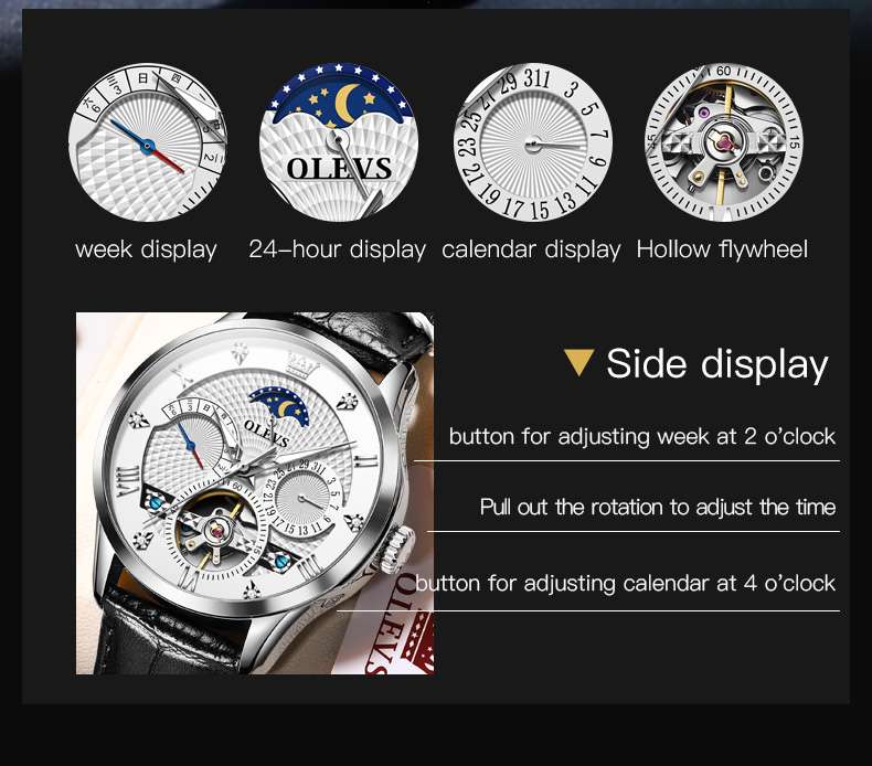 Olevs 6652 High-Quality Movement Automatic Mechanical Sports Watch