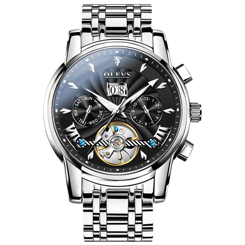 #color_Silver Strap-Black Dial Silver Trim