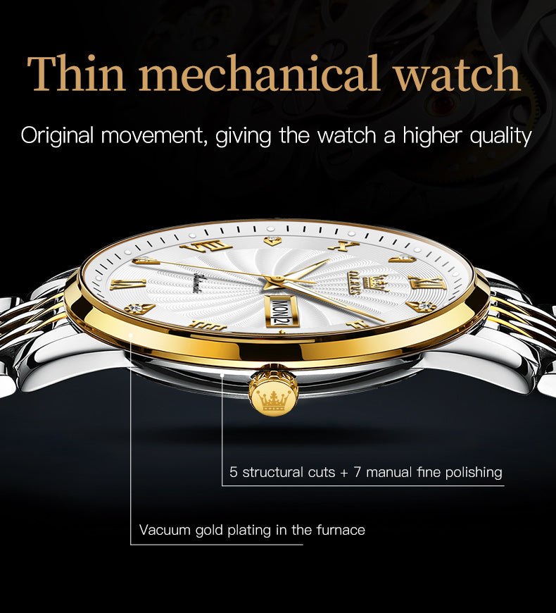 Olevs 6630 Couple Watch Mechanical Watch Calendar Gift