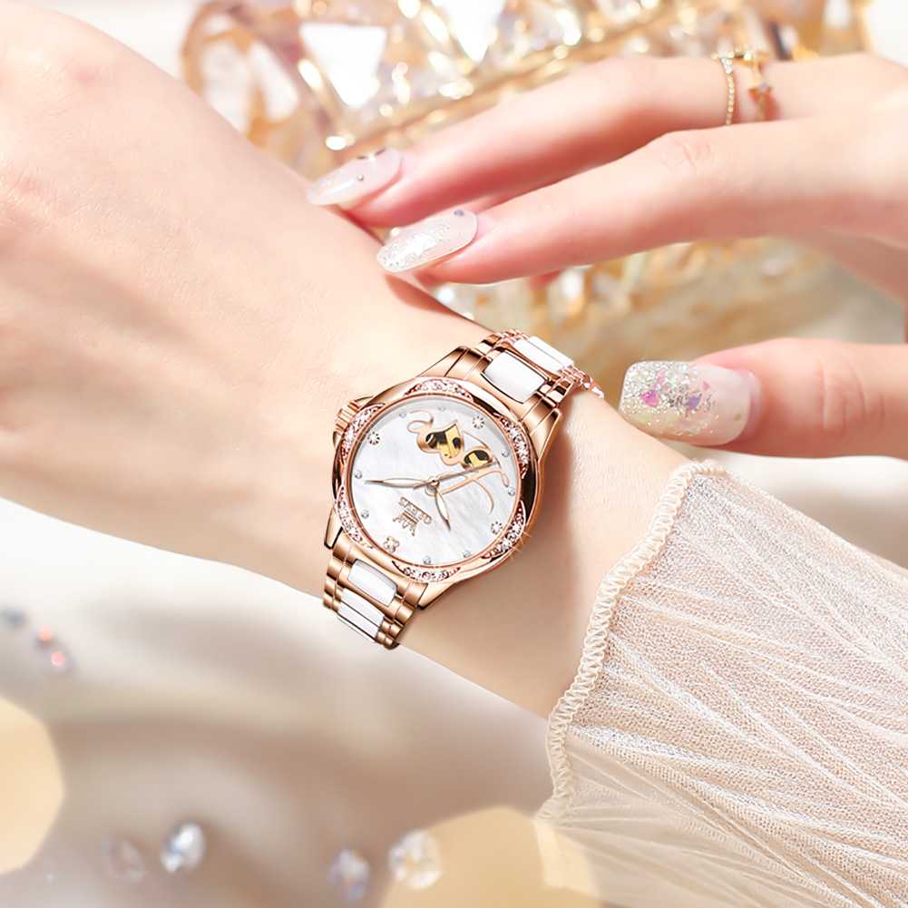 OLEVS 6613 Women's Fashion Mechanical Watch - Luxury Diamond Design