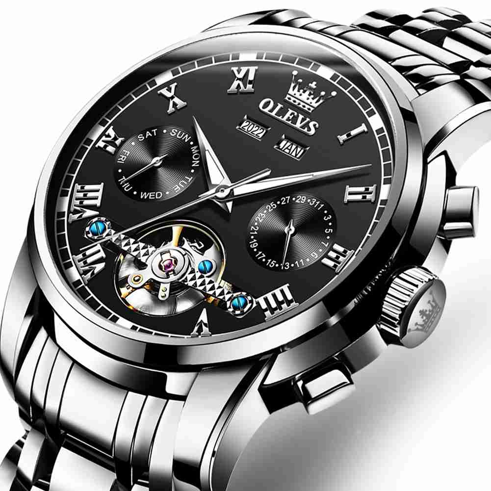 OLEVS 6607 montre automatique pour hommes à remontage automatique mécanique de luxe calendrier étanche montres lumineuses