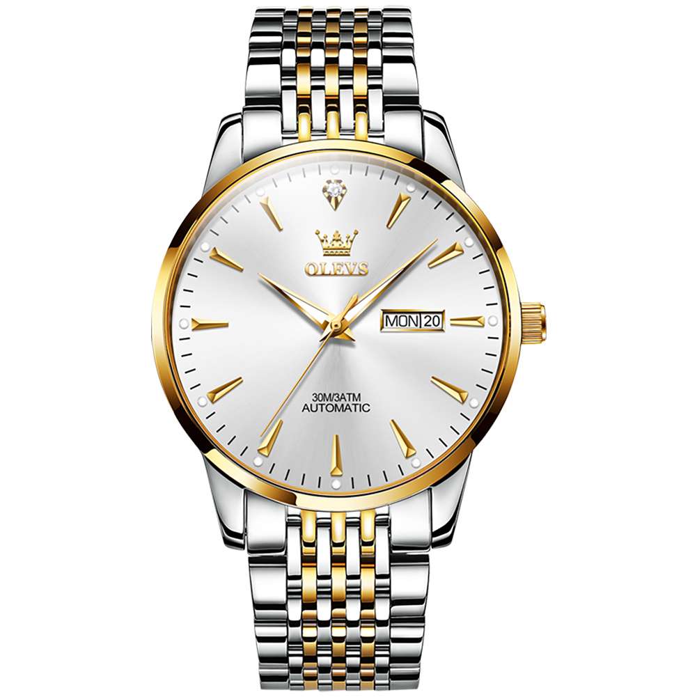 #color_Two Tone Strap-White Dial Gold Trim