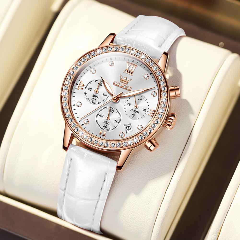 #Color_Silver Strap-White Dial Rose Gold Trim