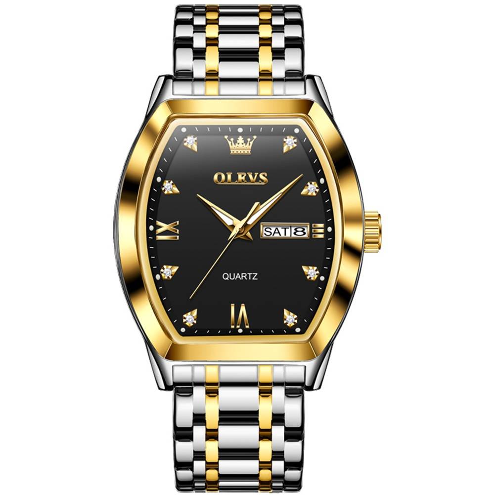 #Color_Gold Strap - Black Dial Gold Trim