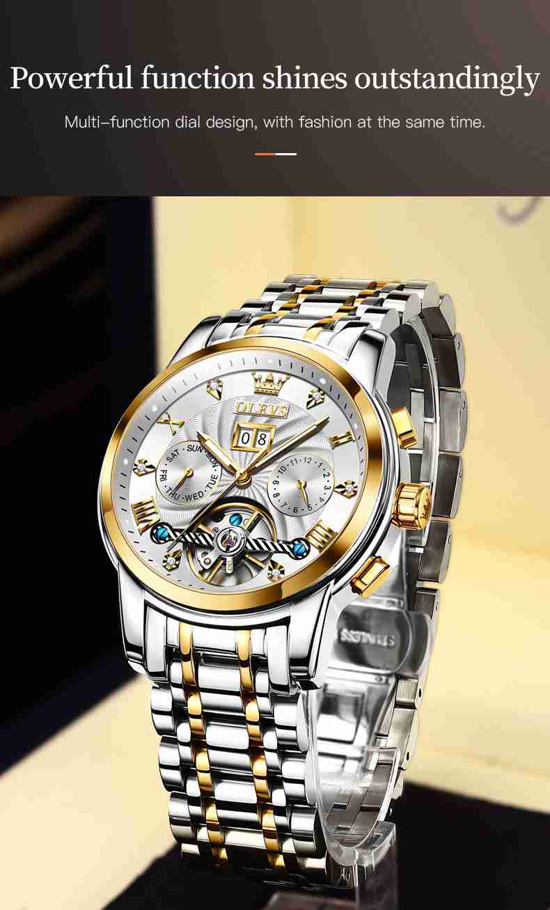 Olevs 6608+9910 Luxury design of mechanical watches for couples