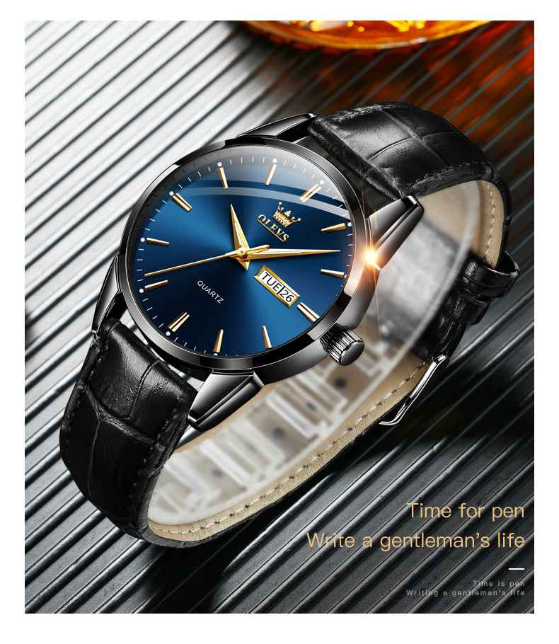 Black Strap-Blue Dial Black Trim