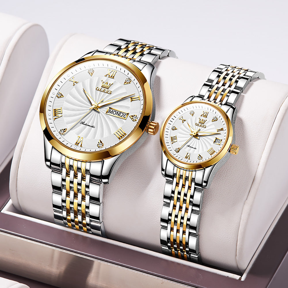 Olevs 6630 Couple Watch Mechanical Watch Calendar Gift