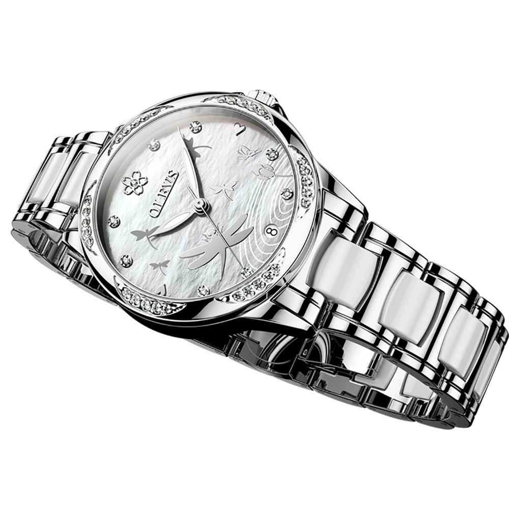 OLEVS 6610 Ceramic Rhinestone Mechanical Watch