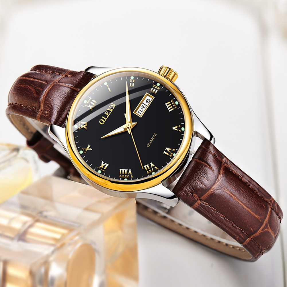 #Color_Brown Belt Black Dial