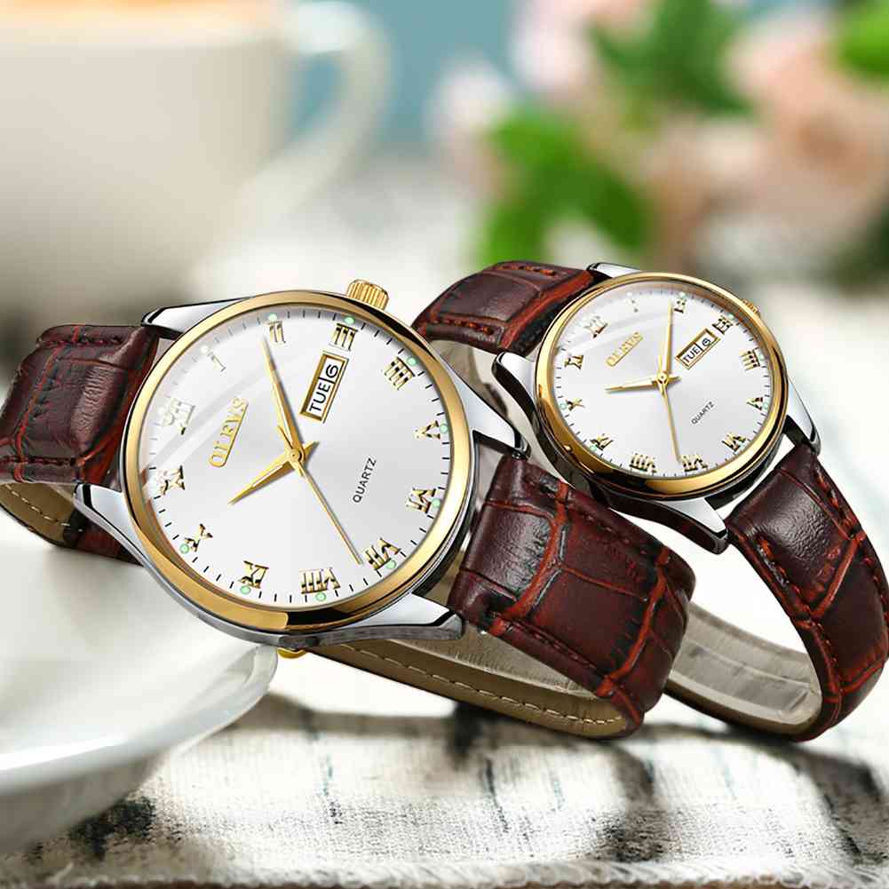 OLEVS 5568 Couple's Quartz Romantic Moment