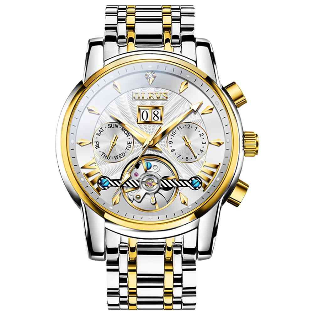 #color_Two Tone Strap-White Dial Gold Trim