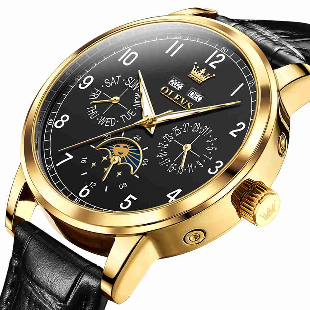 Olevs 6698 Multifunctional Moon Phase Watch