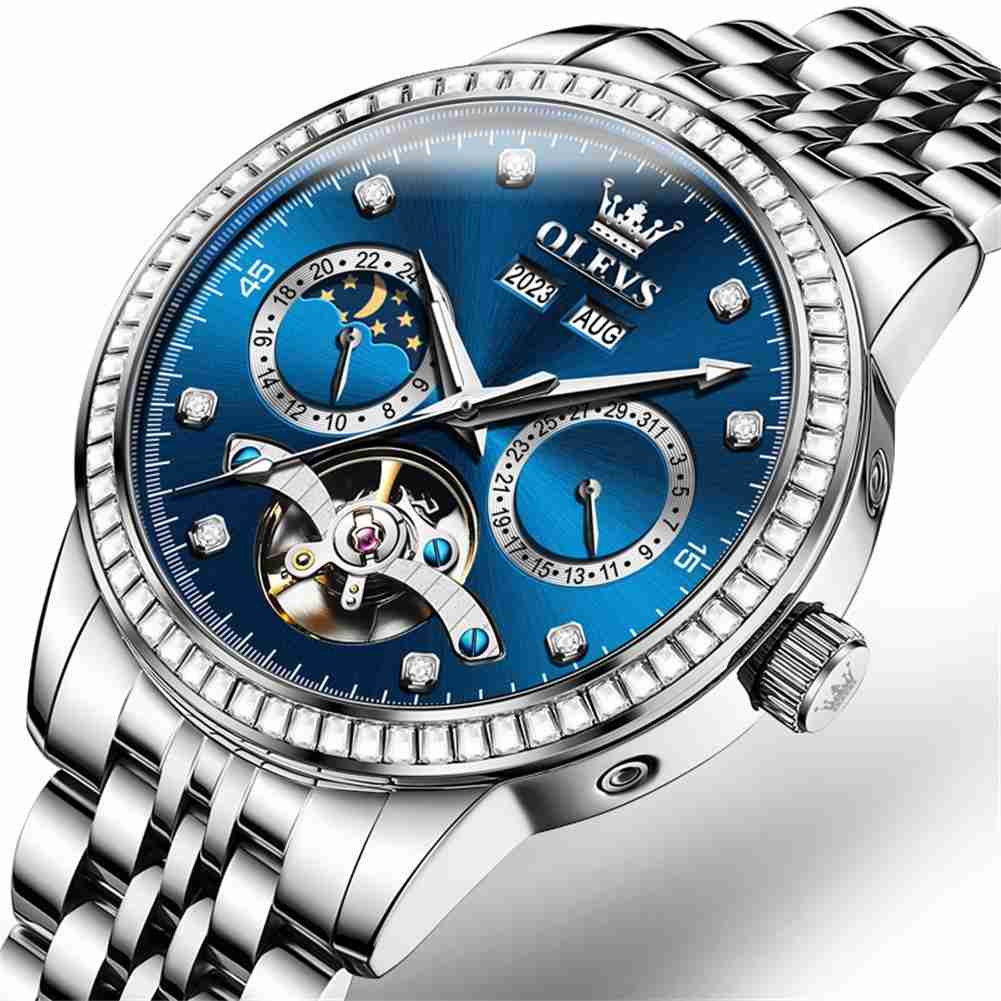 #color_Silver Strap-Blue Dial Silver Trim