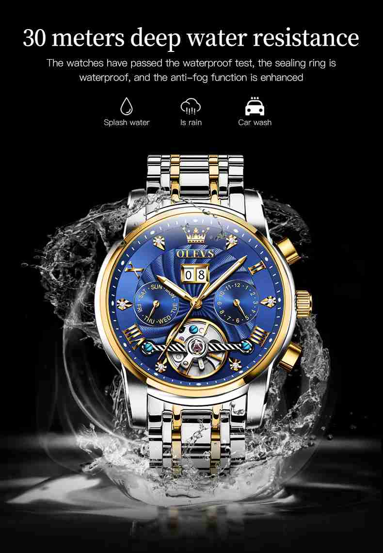 Olevs 6608+9910 Luxury design of mechanical watches for couples