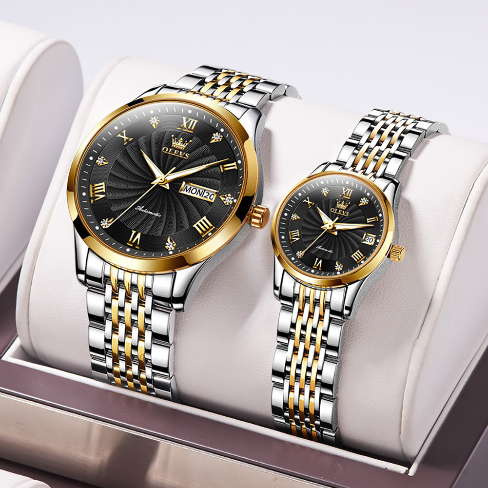 Olevs 6630 Couple Watch Mechanical Watch Calendar Gift