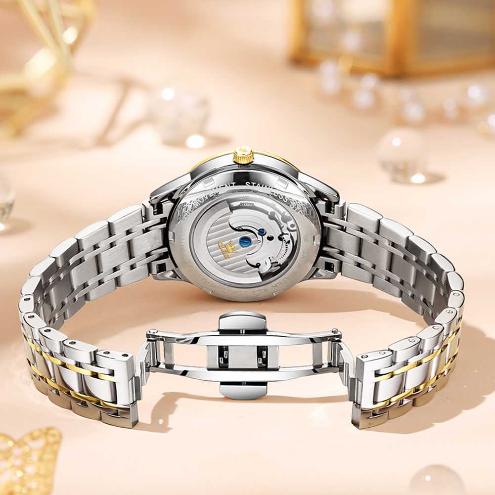 OLEVS 6608 Womens Automatic Watches Diamond Tourbillon Dress Wrist Watches Waterproof Luminous