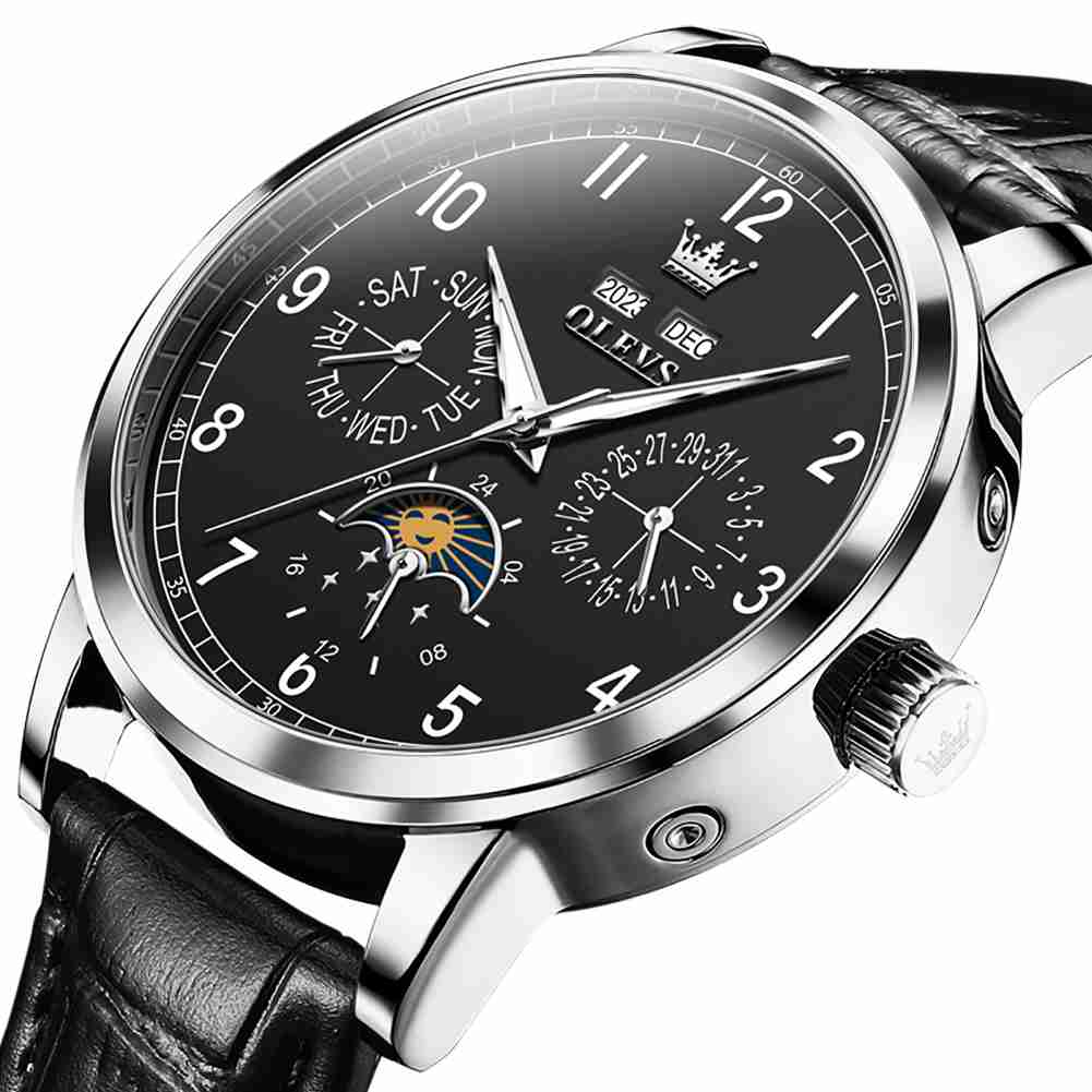 Olevs 6698 Multifunctional Moon Phase Watch