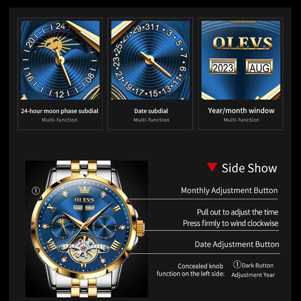 OLEVS 6691 Luxury Tourbillon Automatic Mechanical Watch