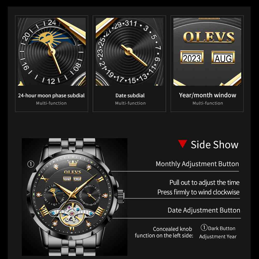 OLEVS 6691 Luxury Tourbillon Automatic Mechanical Watch