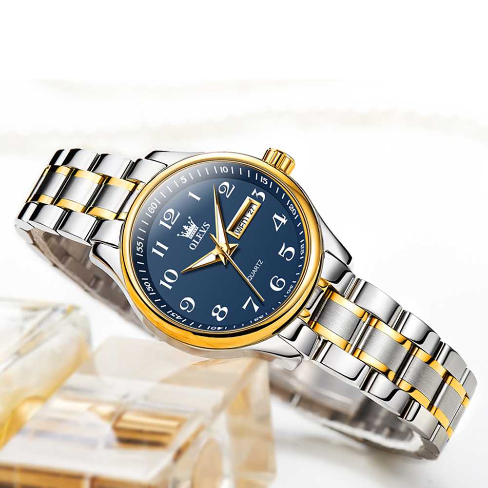 #Color_Two Tone Strap-Blue Dial Gold Trim