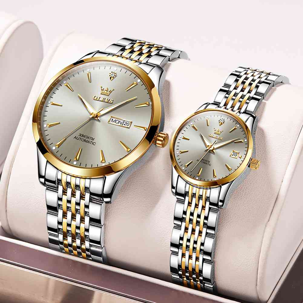 OLEVS 6635 Couple's Watch Stainless Steel Classic Luxury Luminous Waterproof Casual Watch