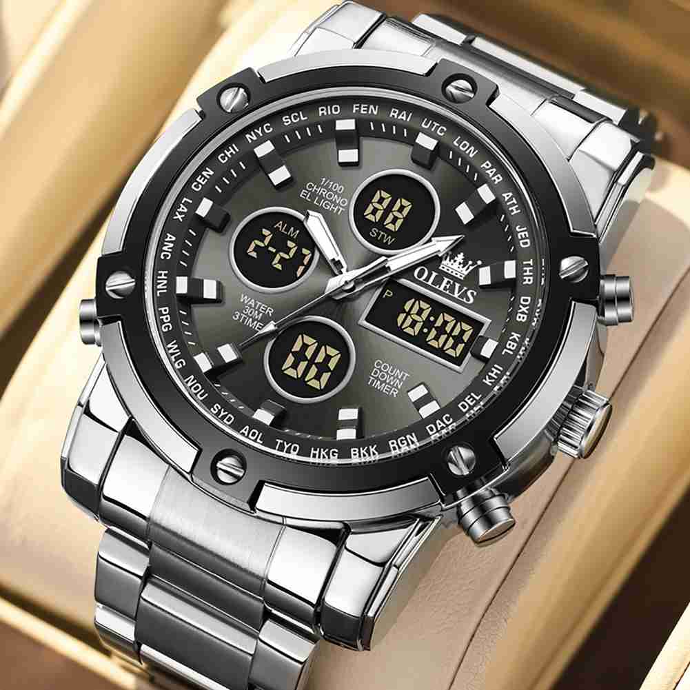 OLEVS 1106 Men's Business Style Chronograph Date Month Week Display Multifunctional Luminous Waterproof