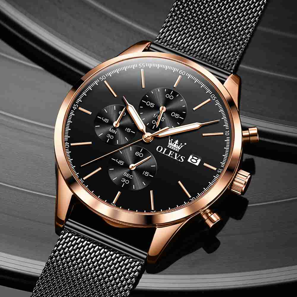 #Color_Black Strap-Black Dial Rose Gold Trim