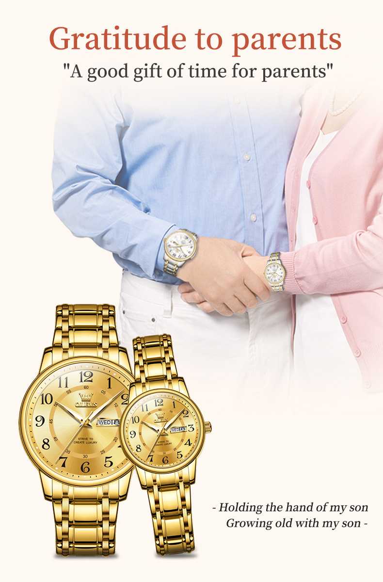 OLEVS 2891 Couple Quartz Watch Valentine's Day Luminous Calendar Date Business Formal Luxury Men's And Women's Watch Waterproof Casual ﻿