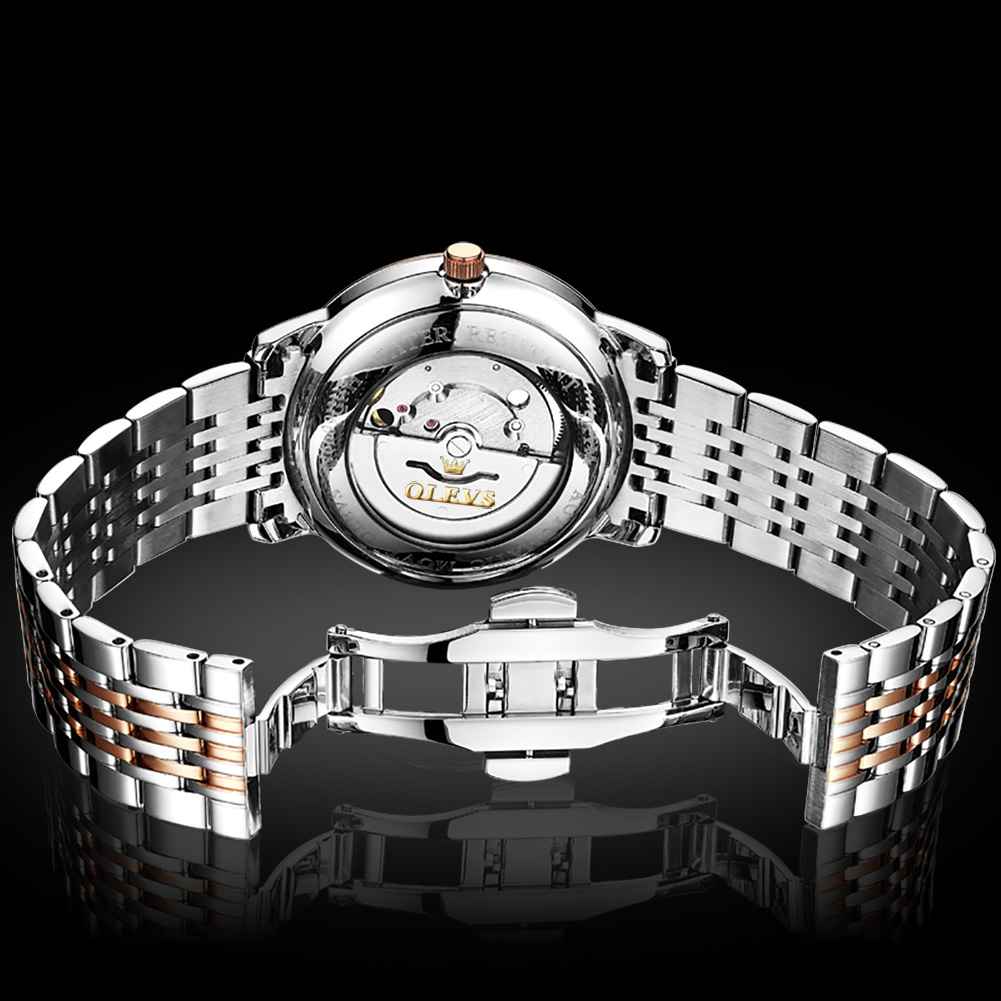 OLEVS 6609 Luxury Mechanical Watch - Elegant Stainless Steel Automatic Timepiece with Date Display