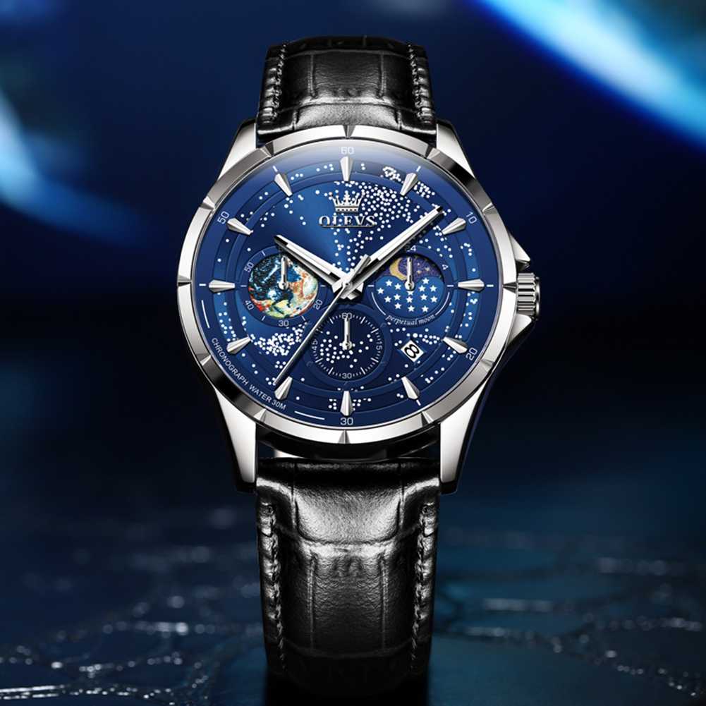 #Color_Black Strap - Blue Dial Silver Trim