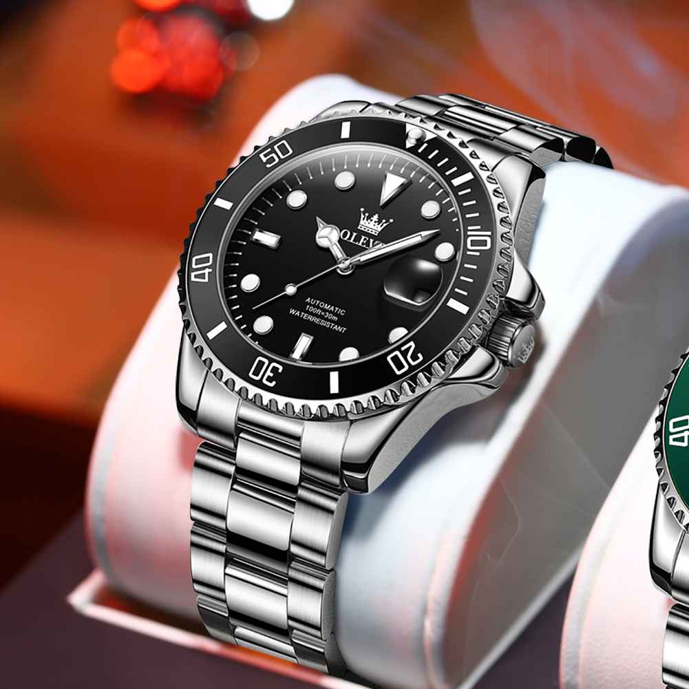 OLEVS 6650 montre automatique pour hommes montre mécanique à remontage automatique calendrier pour hommes montre-bracelet en acier inoxydable