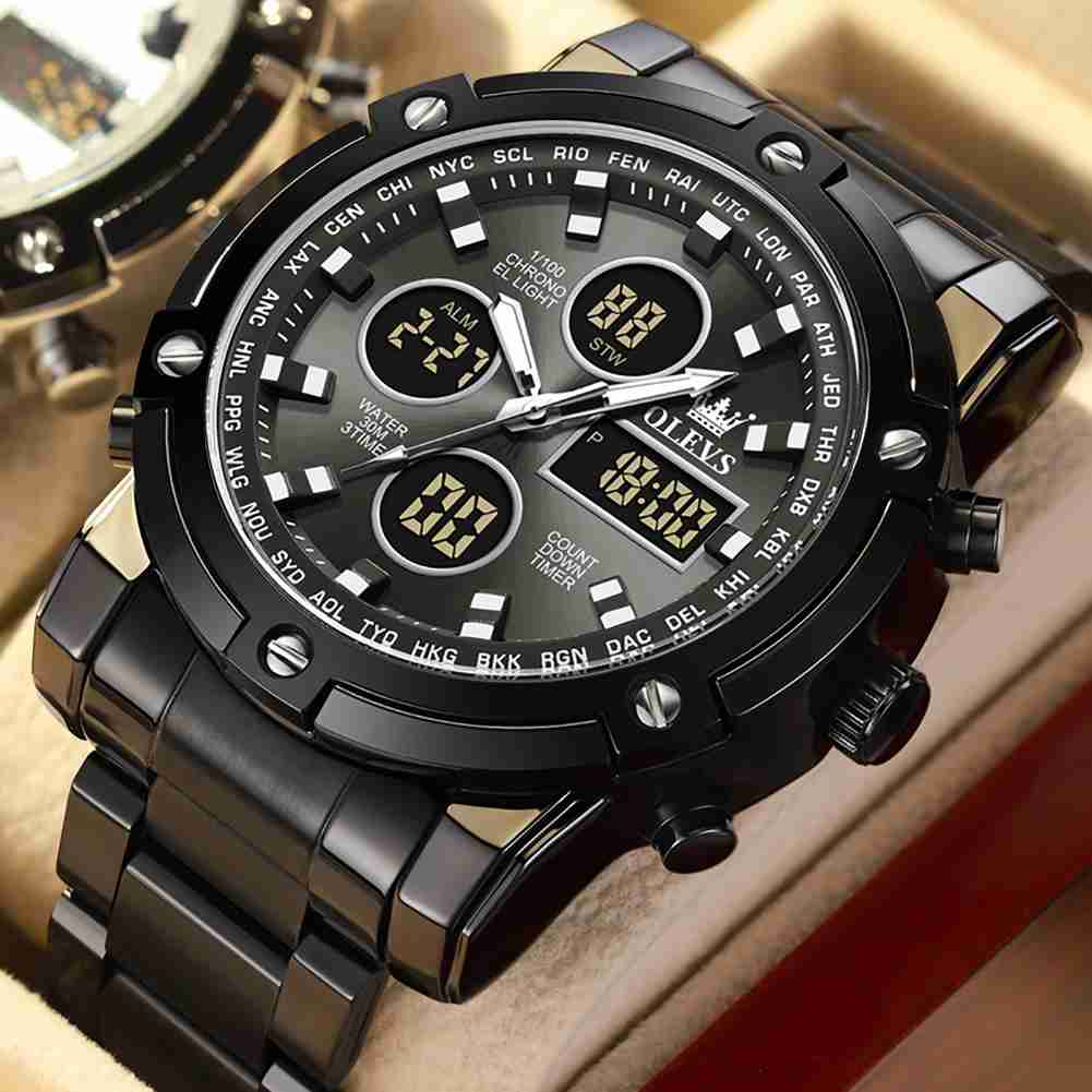 OLEVS 1106 Men's Business Style Chronograph Date Month Week Display Multifunctional Luminous Waterproof