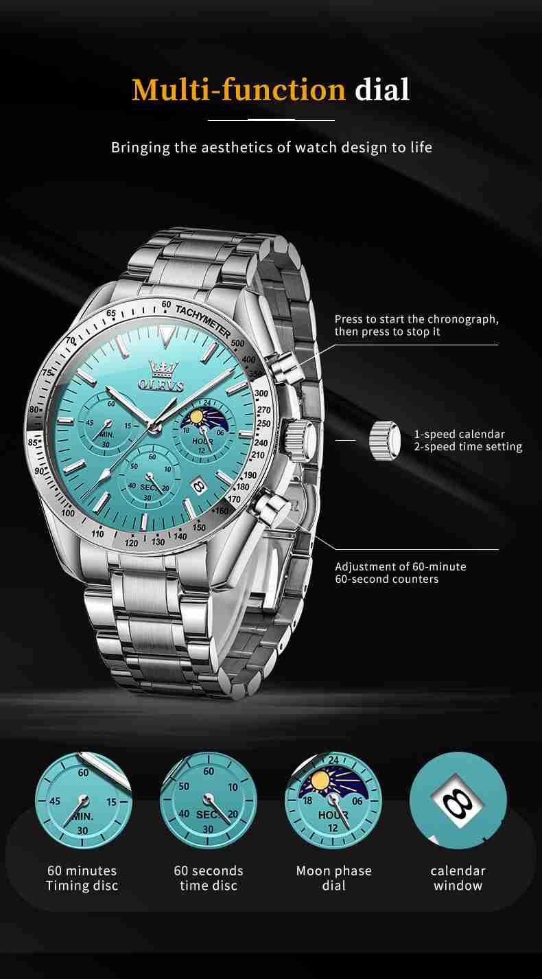 OLEVS 3618 Stainless Steel Diamond Quartz Watch