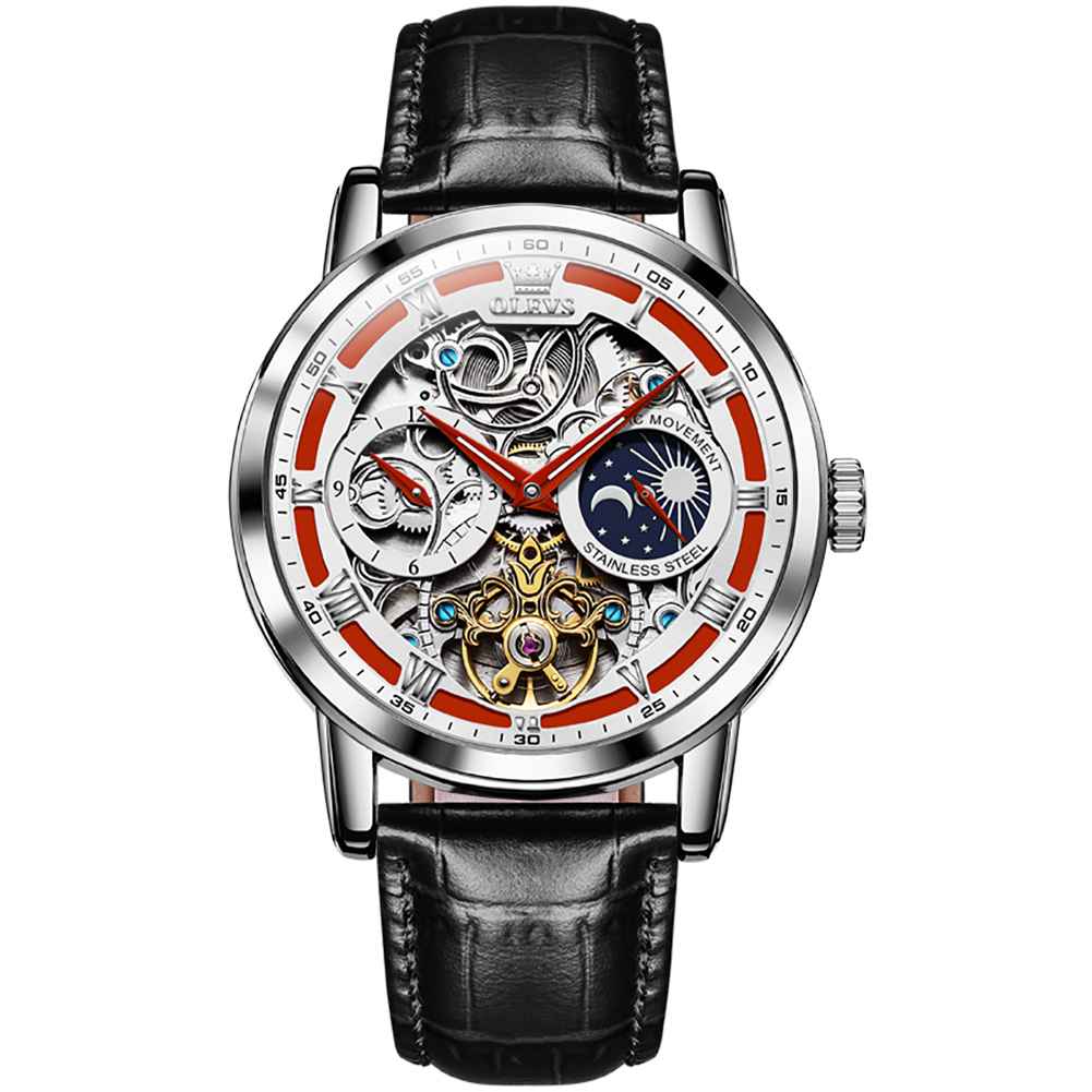 #color_Black Strap - Red Dial Silver Trim