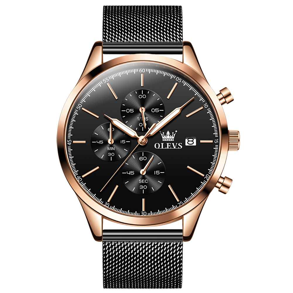 #Color_Black Strap-Black Dial Rose Gold Trim