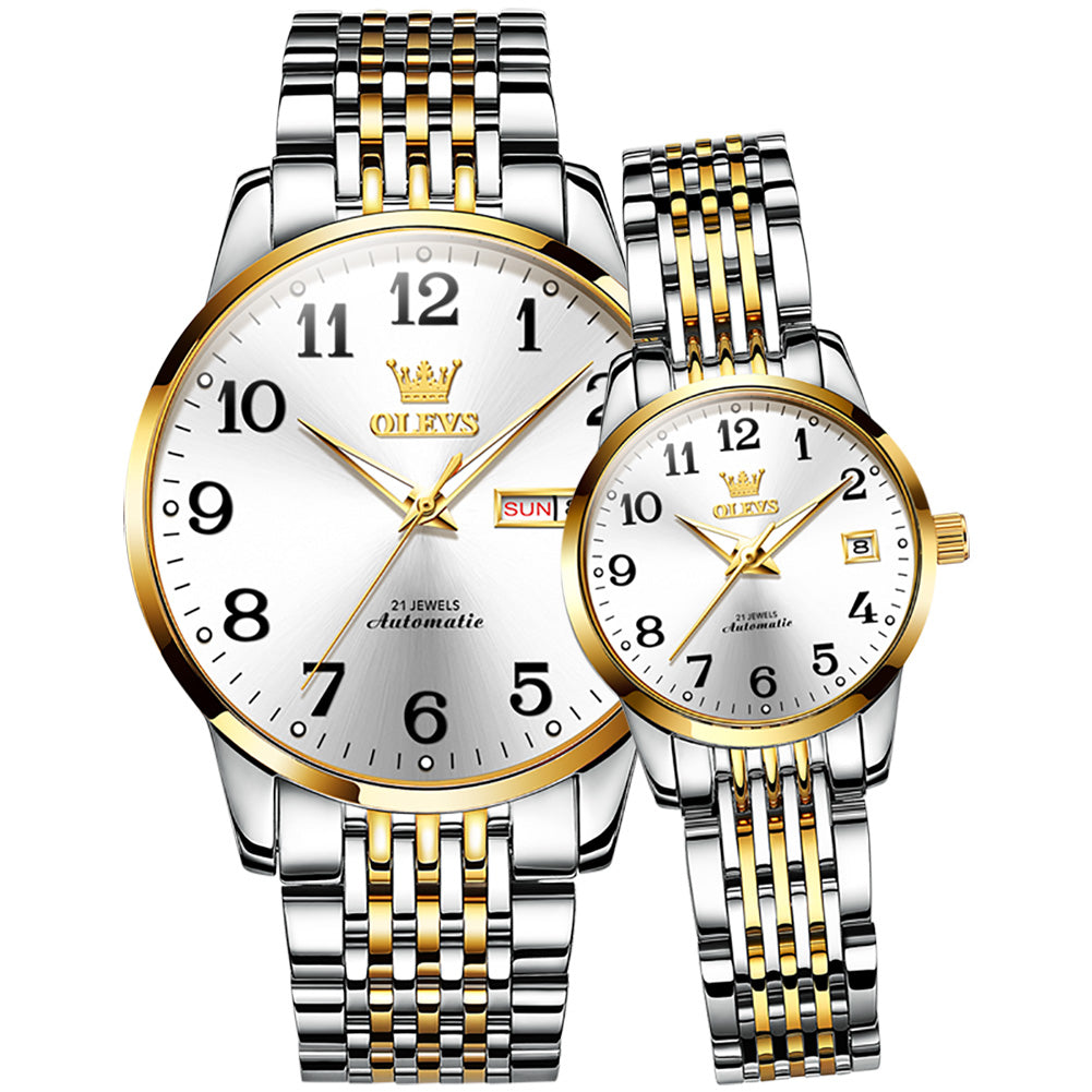 #color_Two Tone Strap-White Dial Gold Trim