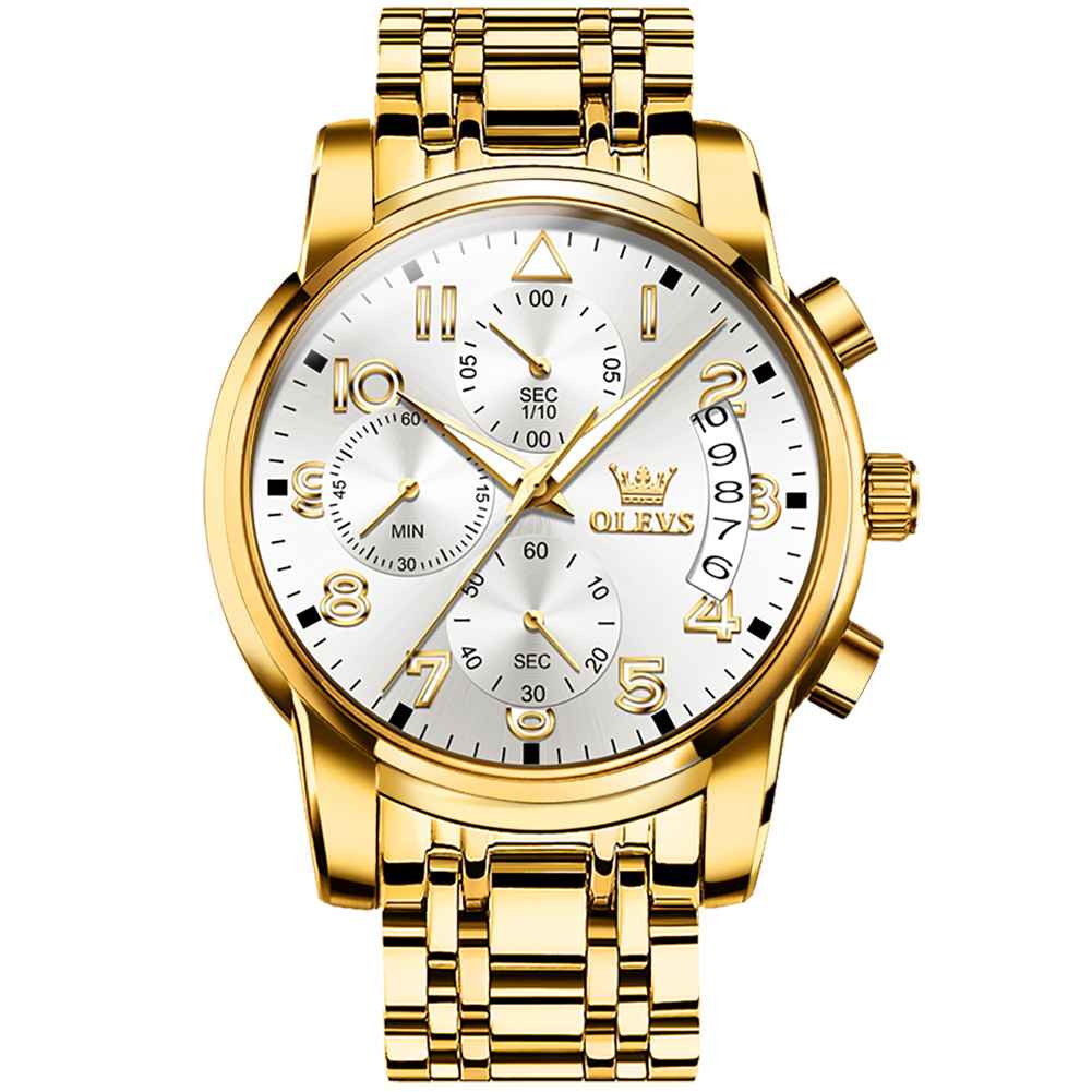 #Color_Gold Strap - White Dial Gold Trim