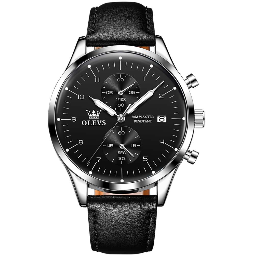 #Color_Black Strap-Black Dial Silver Trim