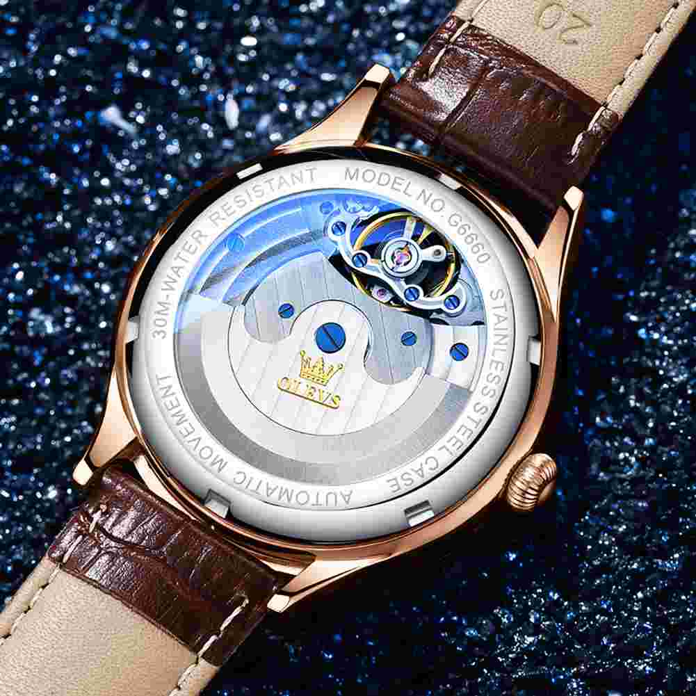 OLEVS Watch 6660 Corroded European Pattern Dial Design