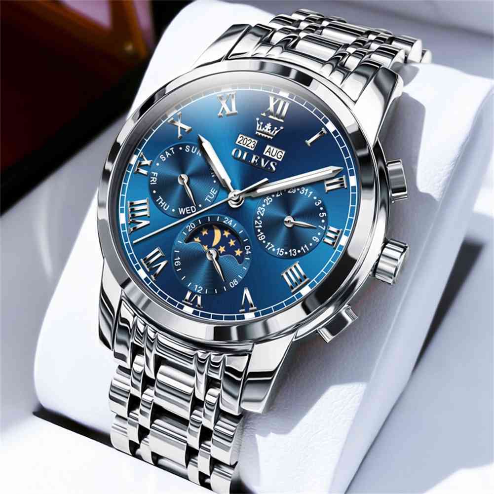 #color_Silver Strap-Blue Dial Silver Trim