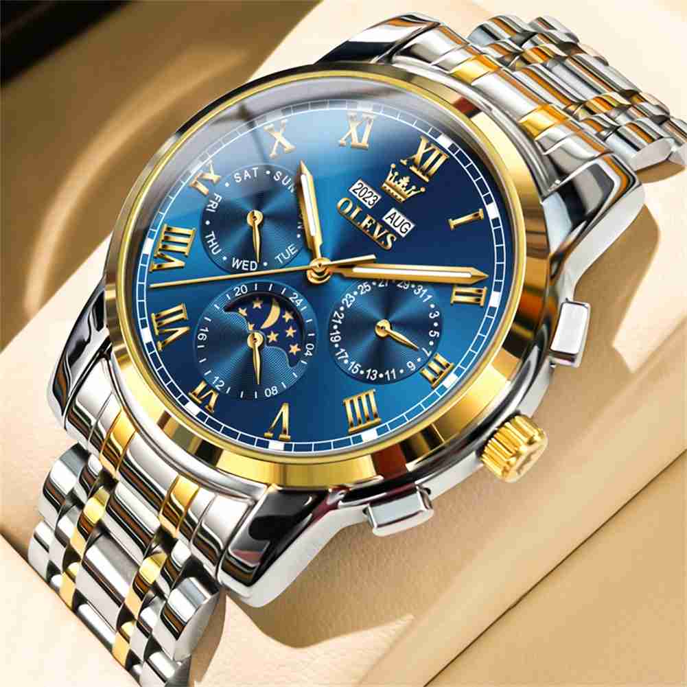 #color_Two Tone Strap-Blue Dial Gold Trim