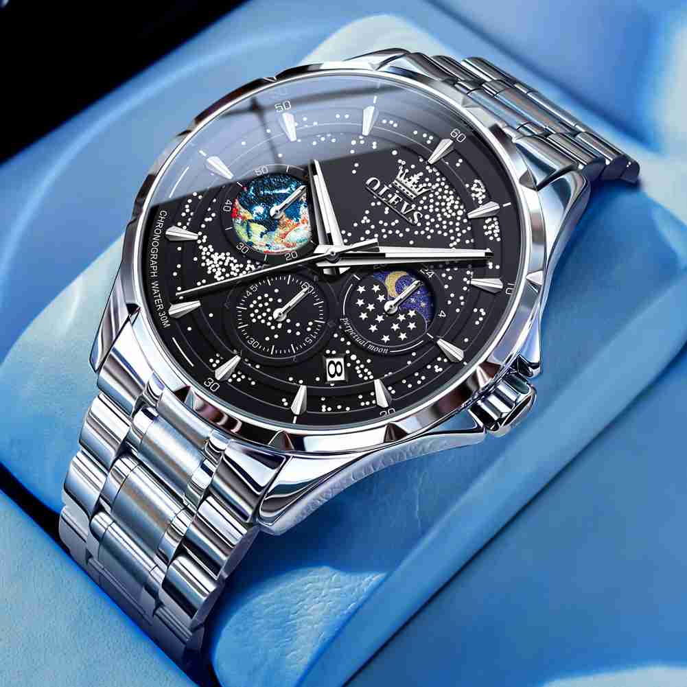 OLEVS 5538 Men's Watch Luxury Dress Waterproof Luminous Chronograph Wristwatch