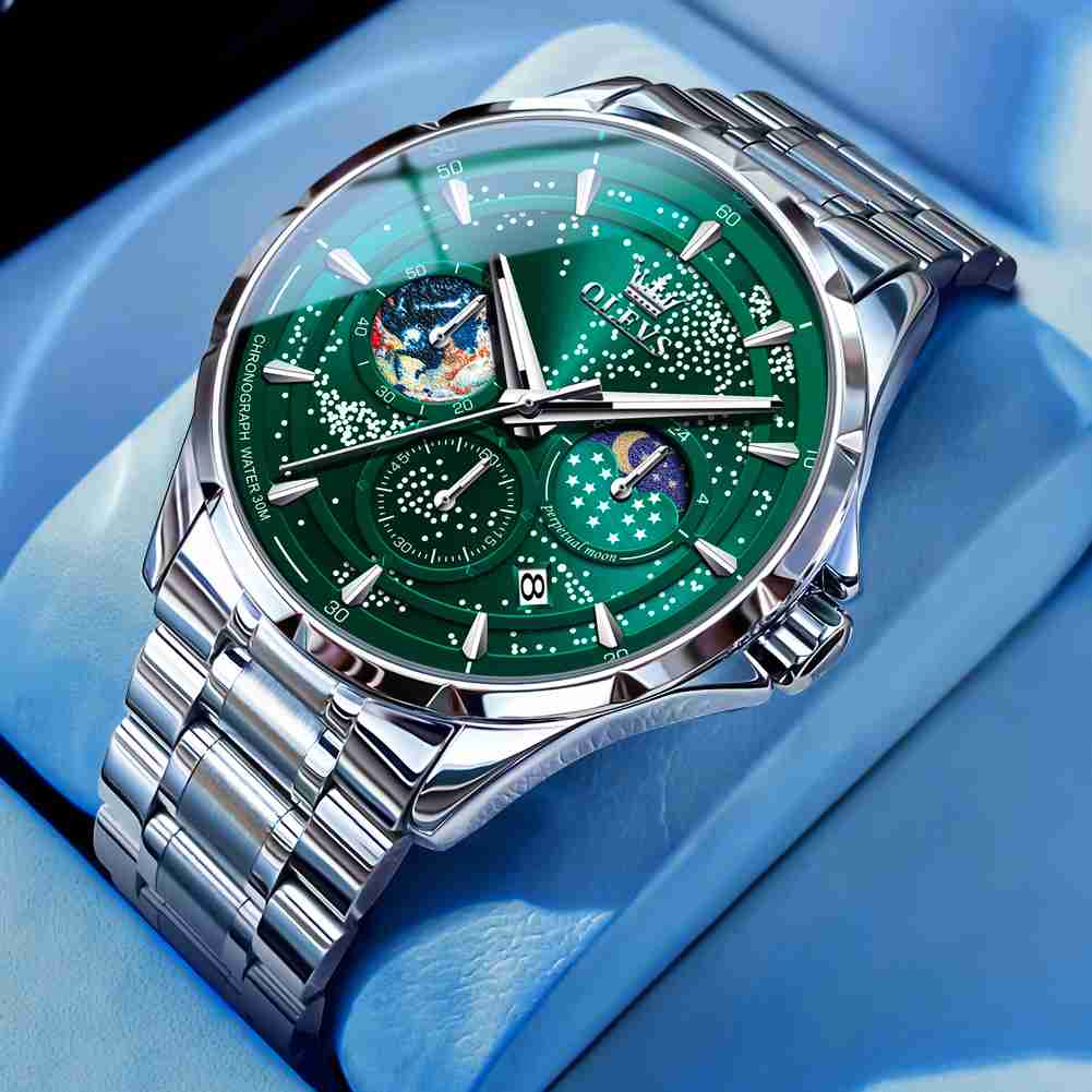 OLEVS 5538 Men's Watch Luxury Dress Waterproof Luminous Chronograph Wristwatch