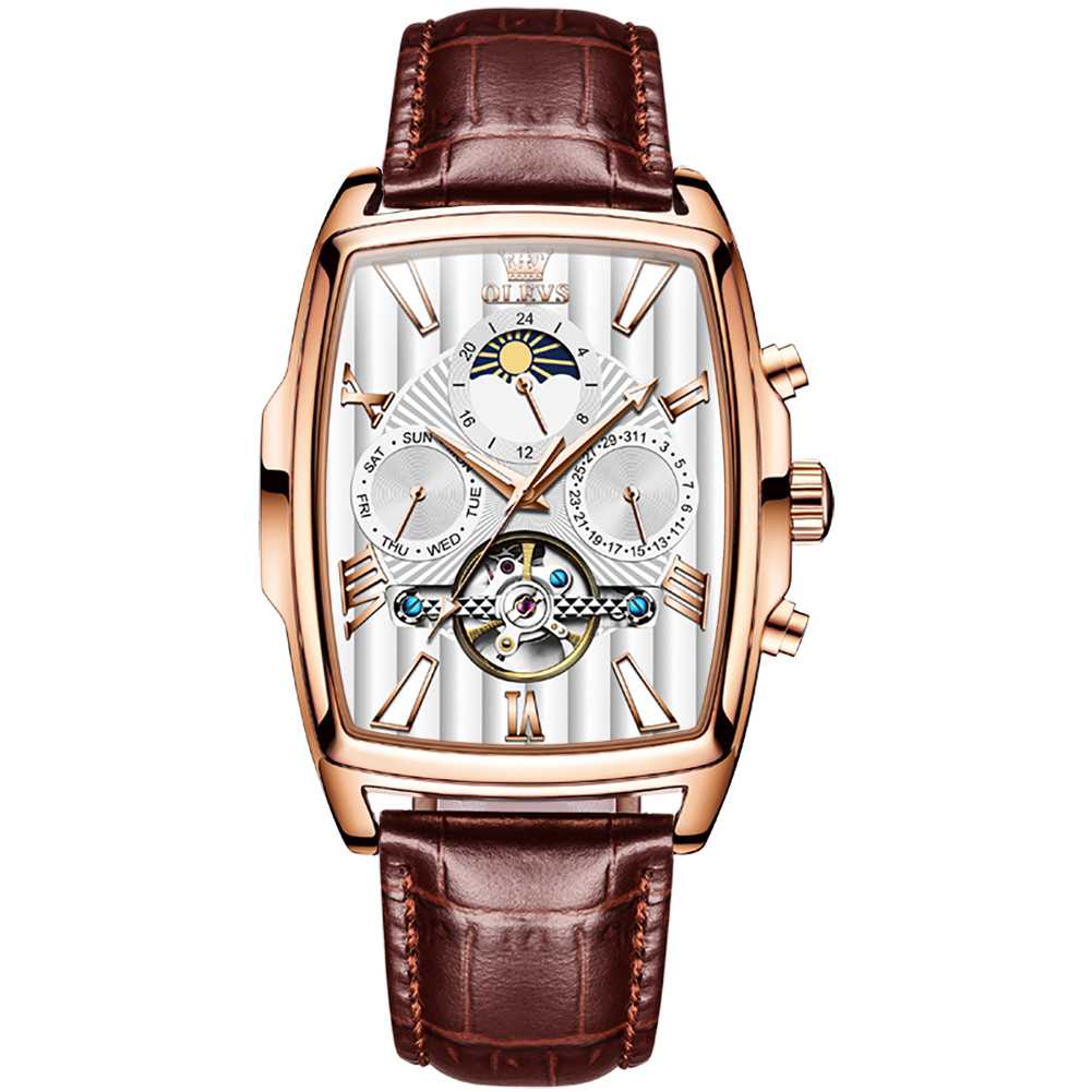 #color_Brown Strap - White Dial Rose Trim