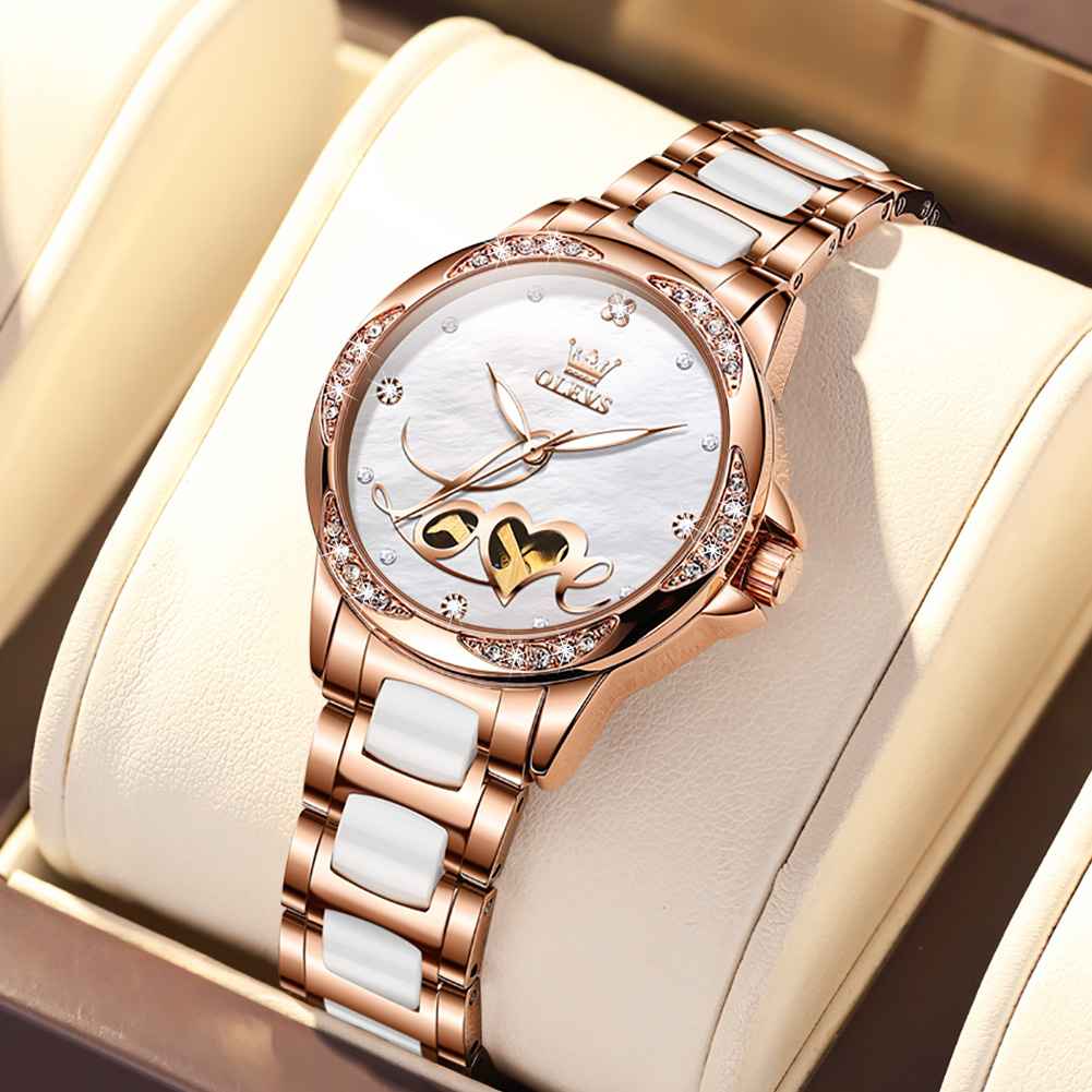 OLEVS 6613 Women's Fashion Mechanical Watch - Luxury Diamond Design