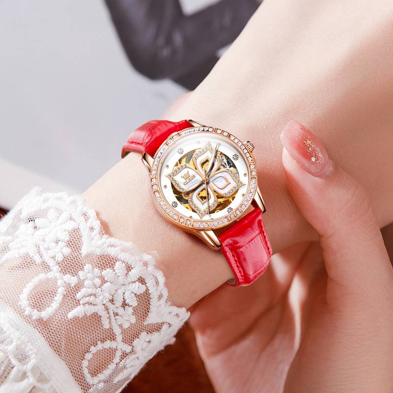 OLEVS 6612 Women's Fashion Mechanical Watch - Luxury Diamond Design